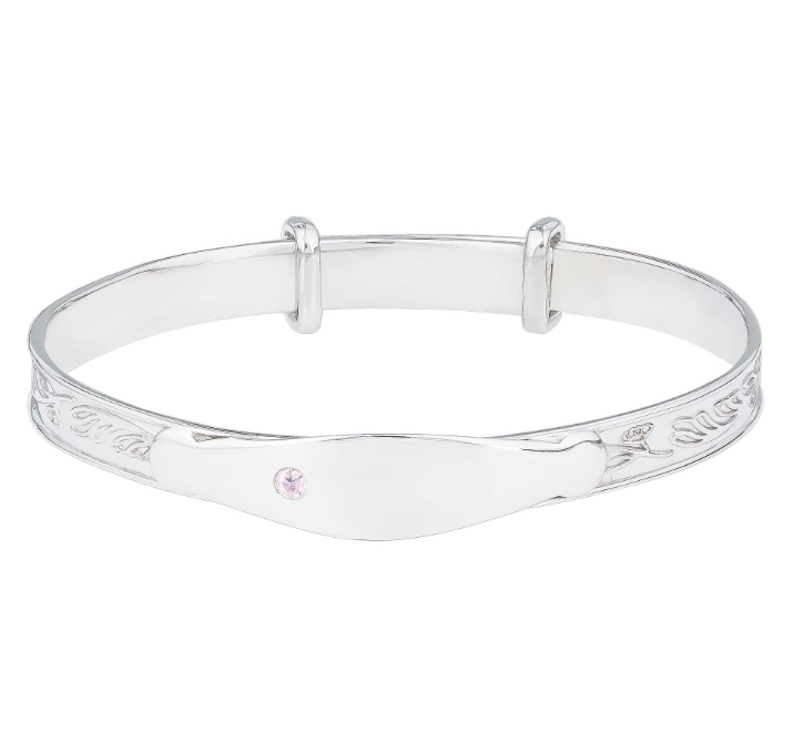 Wren Sterling Silver Baby ID Bangle - Caesar Loves Ava