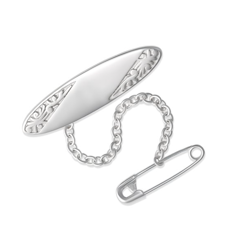 Tristan Sterling Silver Embossed Baby Brooch - Caesar Loves Ava