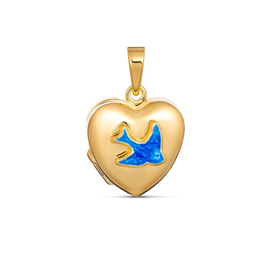 Preston Bluebird Heart Locket - Caesar Loves Ava