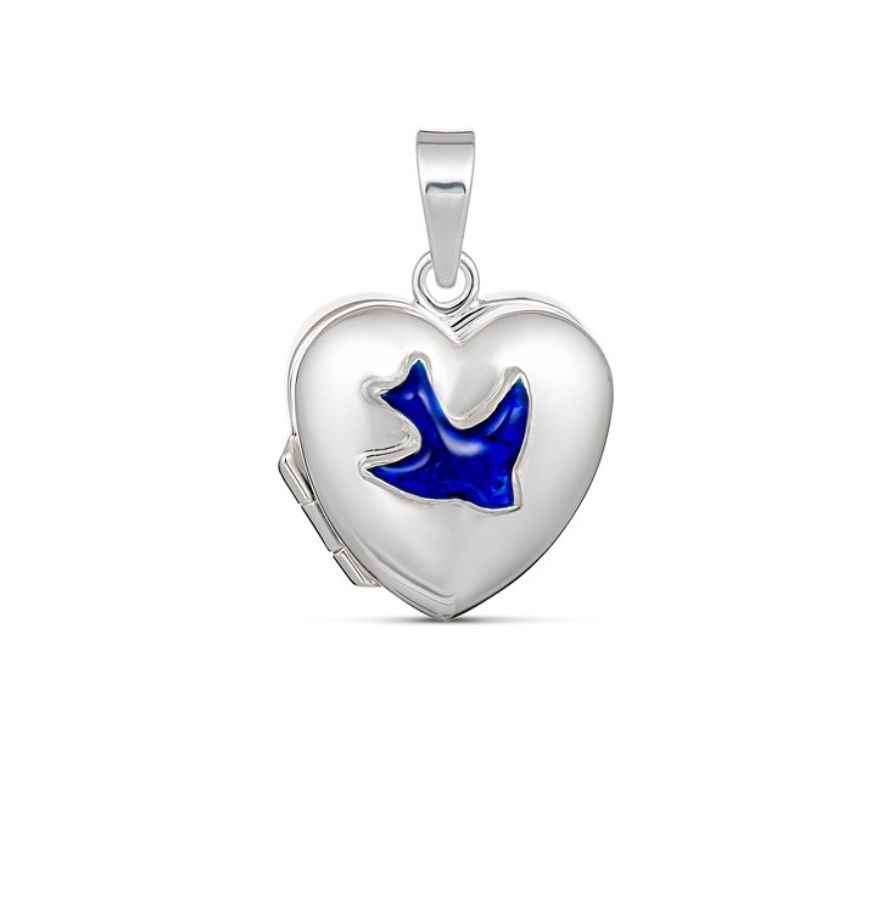 Preston Bluebird Heart Locket - Caesar Loves Ava