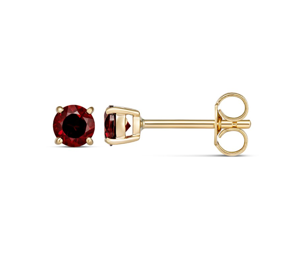 Yellow Gold and Genuine Gemstone Birthstone Studs - Caesar Loves Ava