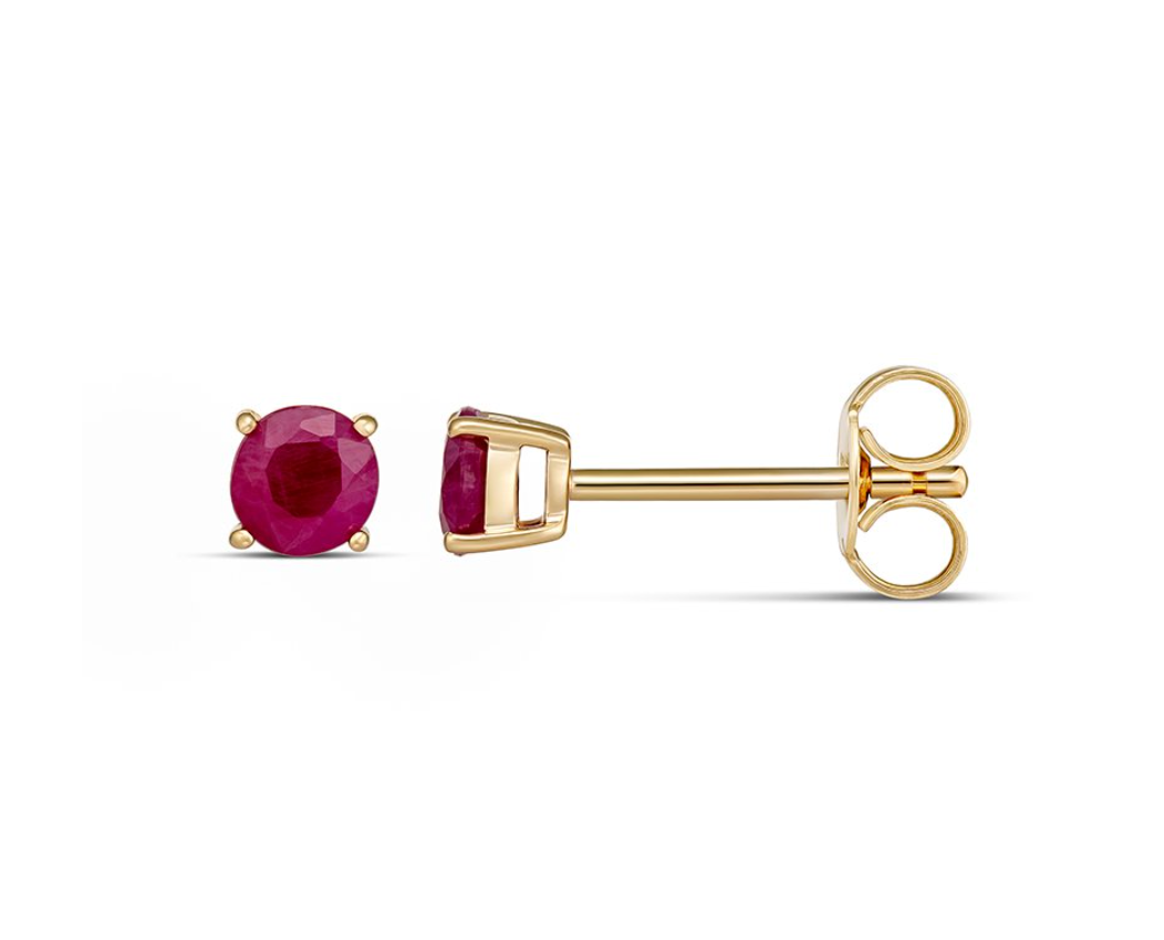 Yellow Gold and Genuine Gemstone Birthstone Studs - Caesar Loves Ava