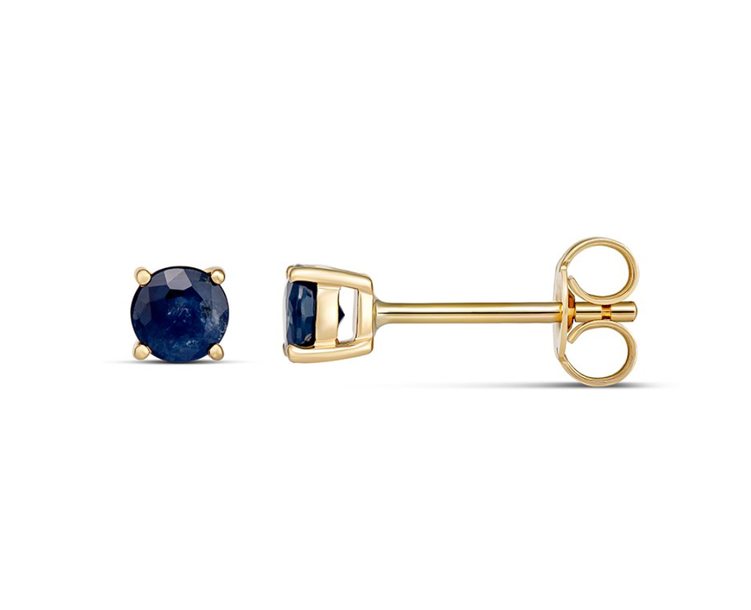 Yellow Gold and Genuine Gemstone Birthstone Studs - Caesar Loves Ava