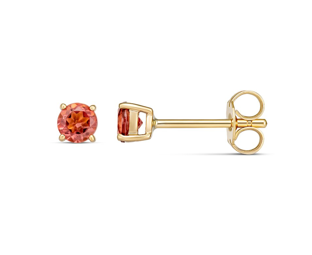 Yellow Gold and Genuine Gemstone Birthstone Studs - Caesar Loves Ava