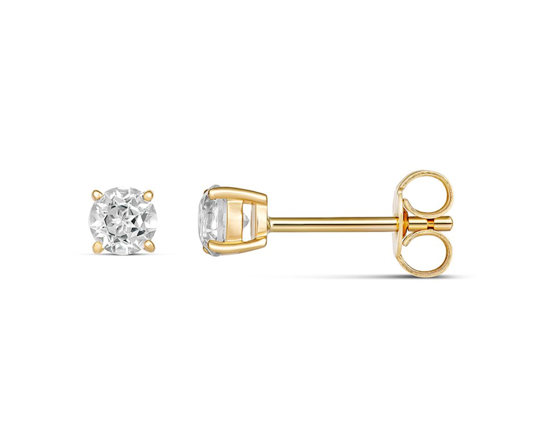 Yellow Gold and Genuine Gemstone Birthstone Studs - Caesar Loves Ava