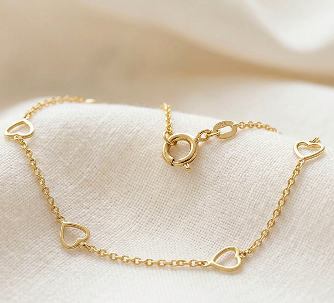 Jenna Cut Out Heart Dainty Cable Bracelet