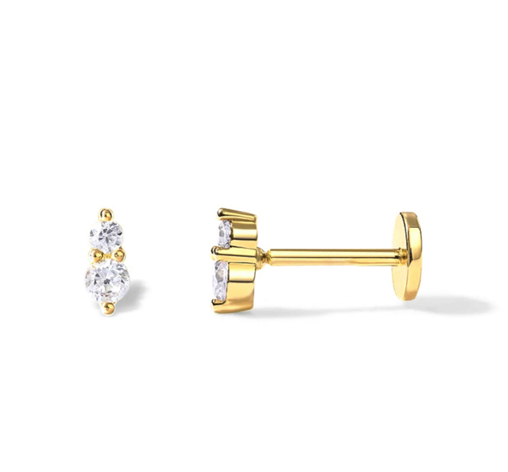 Novo Sterling Silver Double Dazzle Single Earring