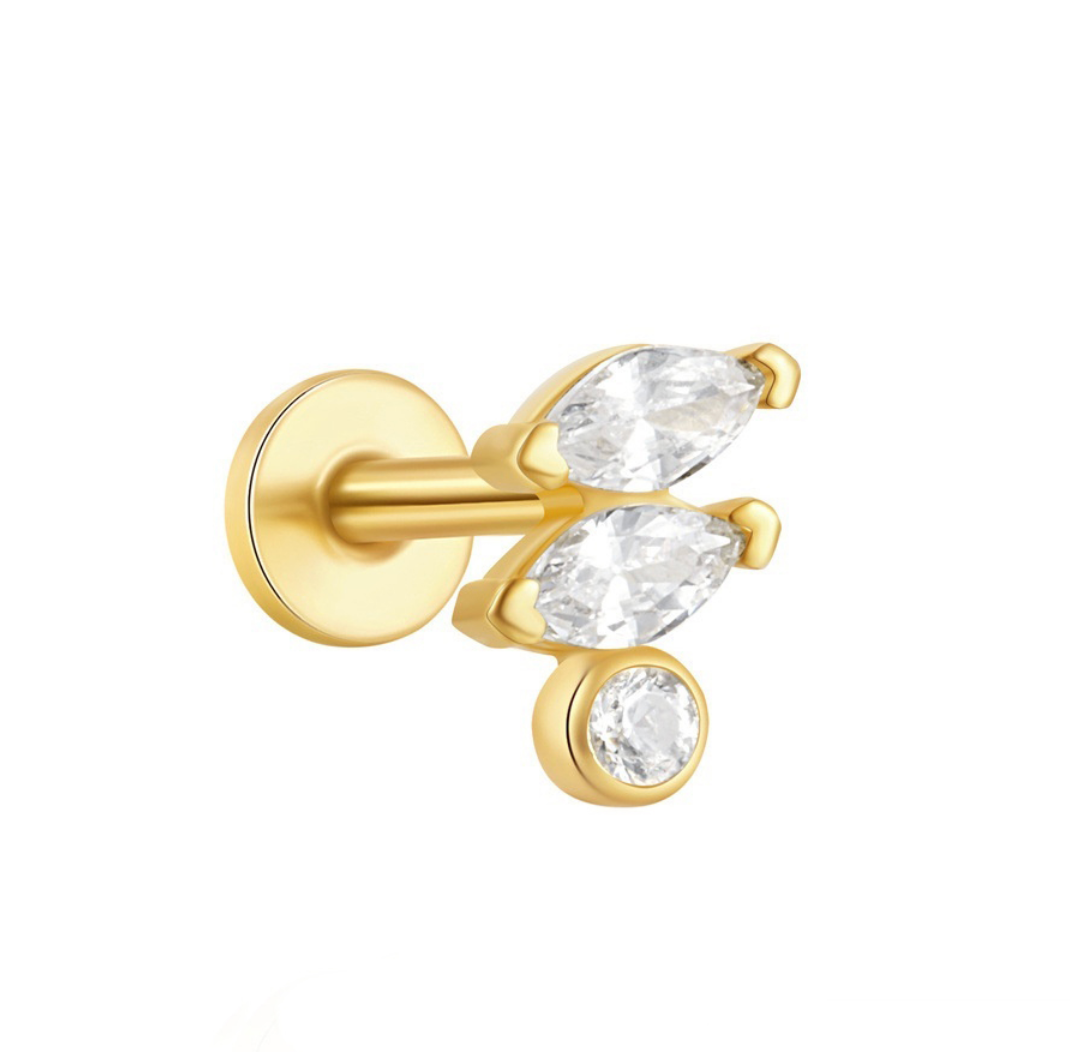 Zola Sterling Silver Triple Layer Single Earring