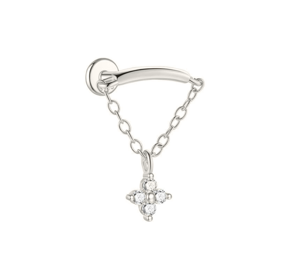 Imelda Sterling Silver Hanging Floral Single Earring