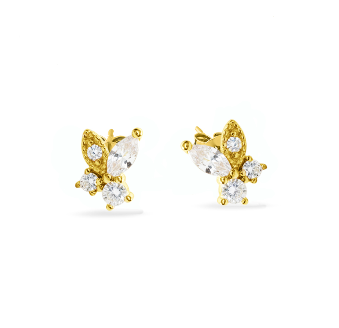 Gabbie Sterling Silver Dazzling Petal Studs