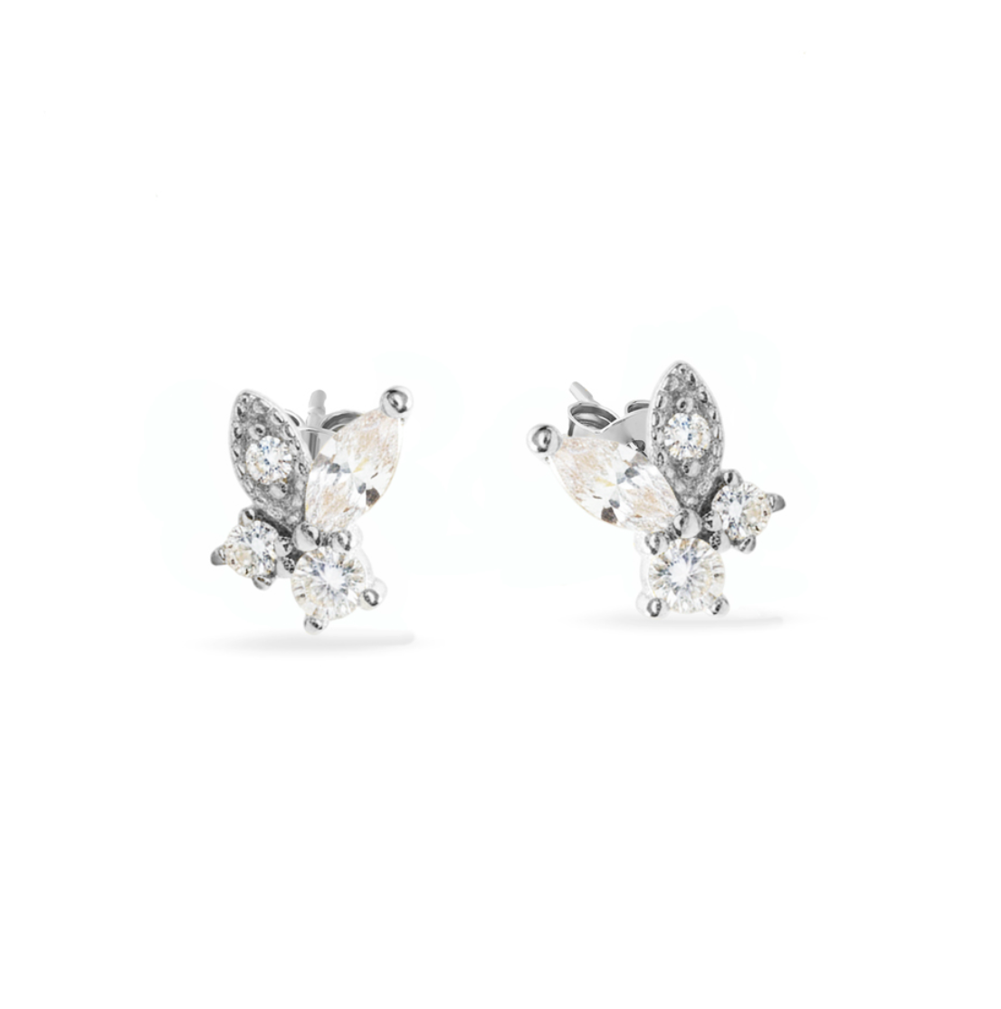 Gabbie Sterling Silver Dazzling Petal Studs