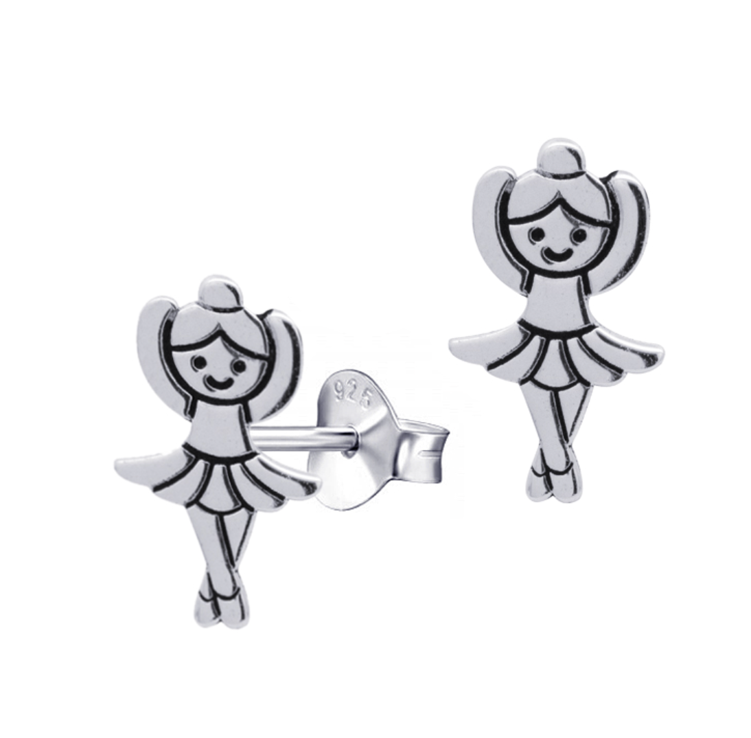 Jessica Sterling Silver Ballerina Stud Earrings