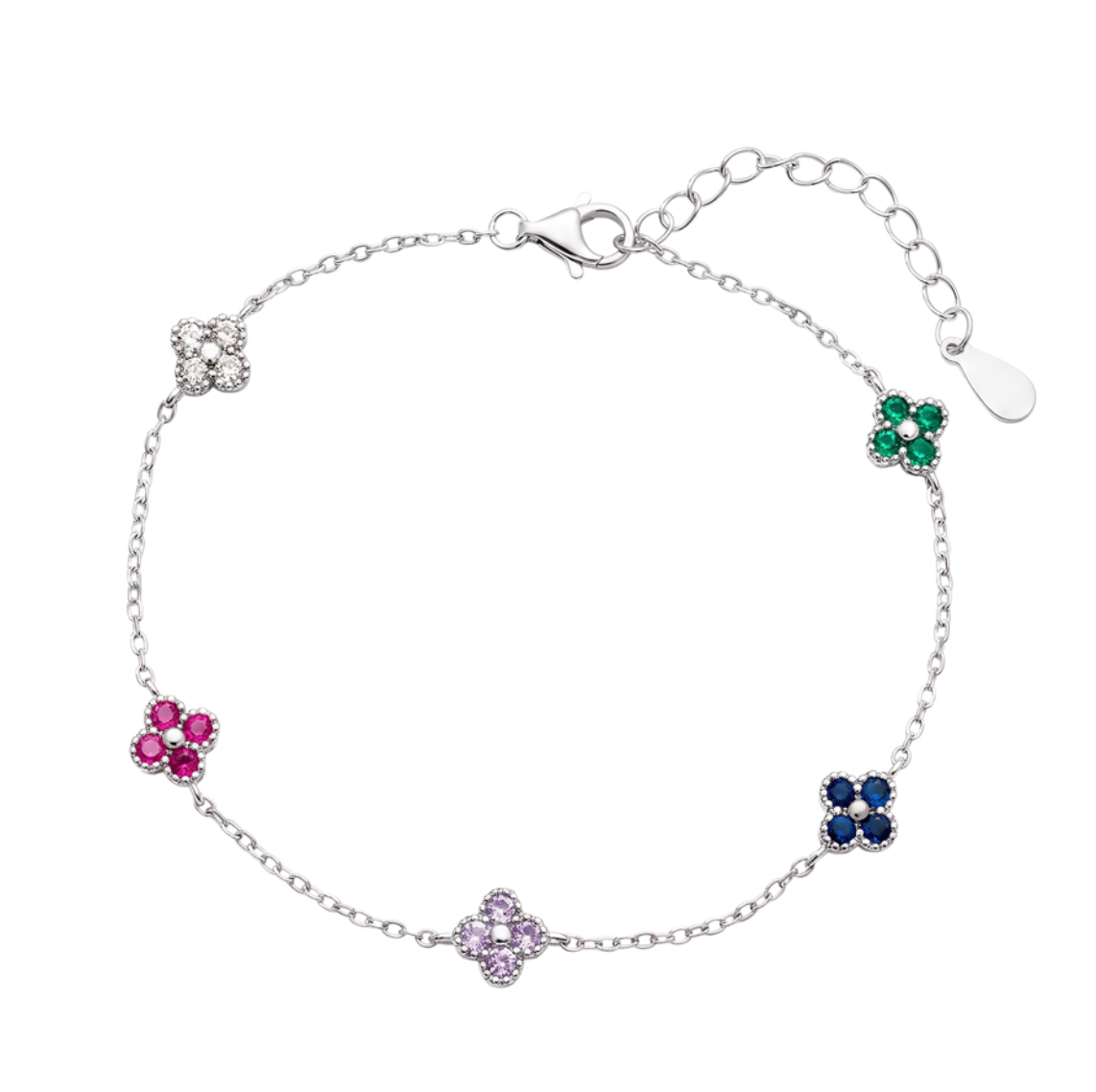 Amanda Sterling Silver Dazzling Floral Bracelet