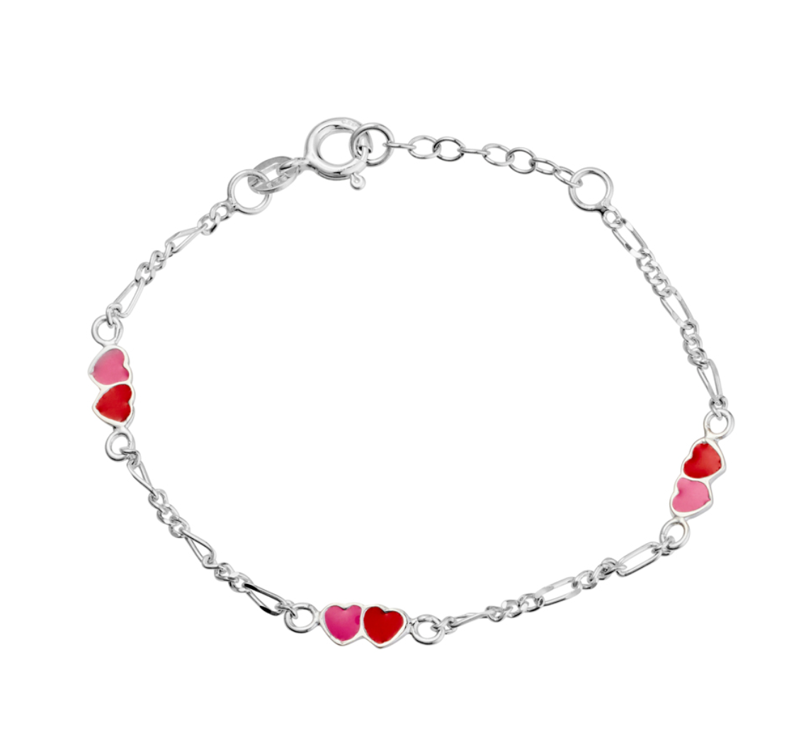 Gia Sterling Silver and Enamel Heart Bracelet