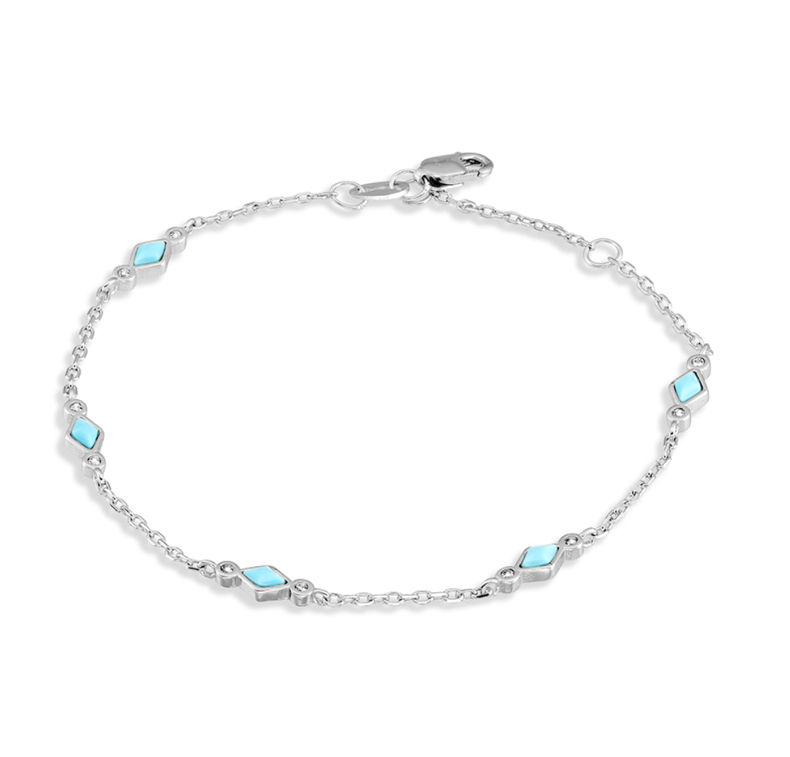 Marley Sterling Silver Turquoise Charm Bracelet