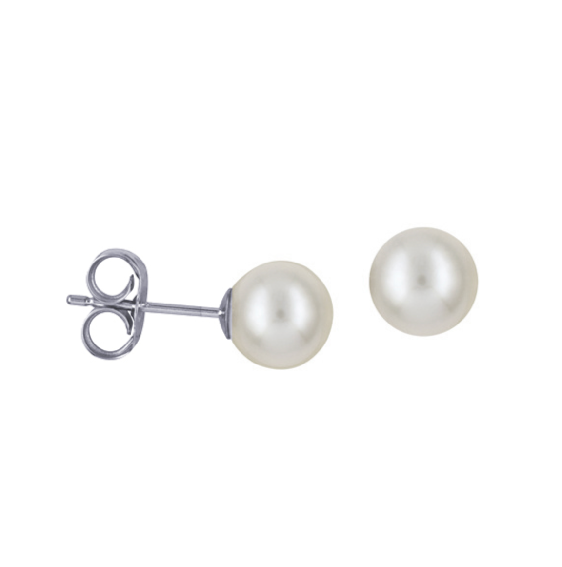 Enya Sterling Silver and Freshwater Pearl Stud Earrings - Caesar Loves Ava