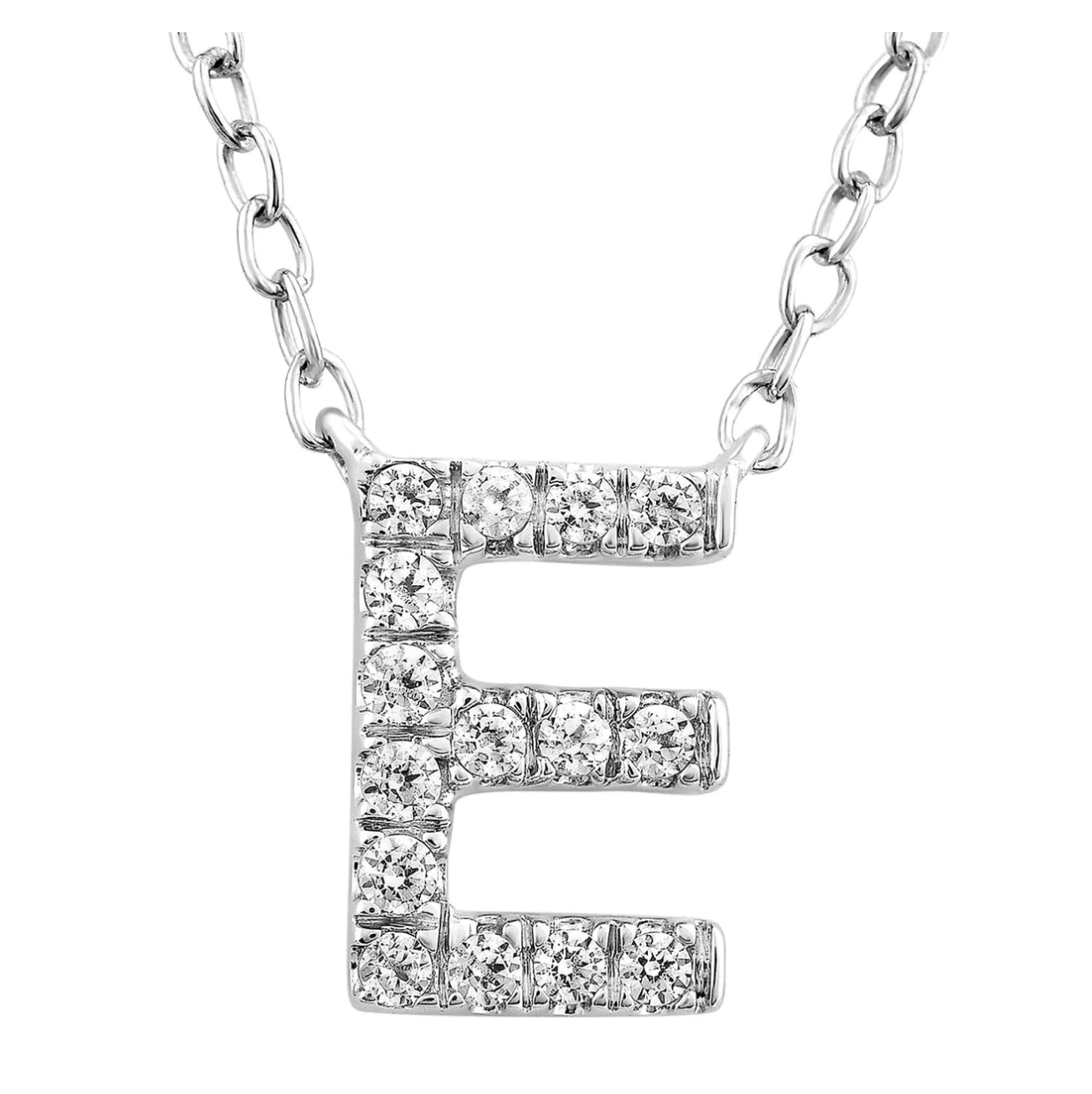 Solid White Gold and Diamond Initial Necklace - Caesar Loves Ava