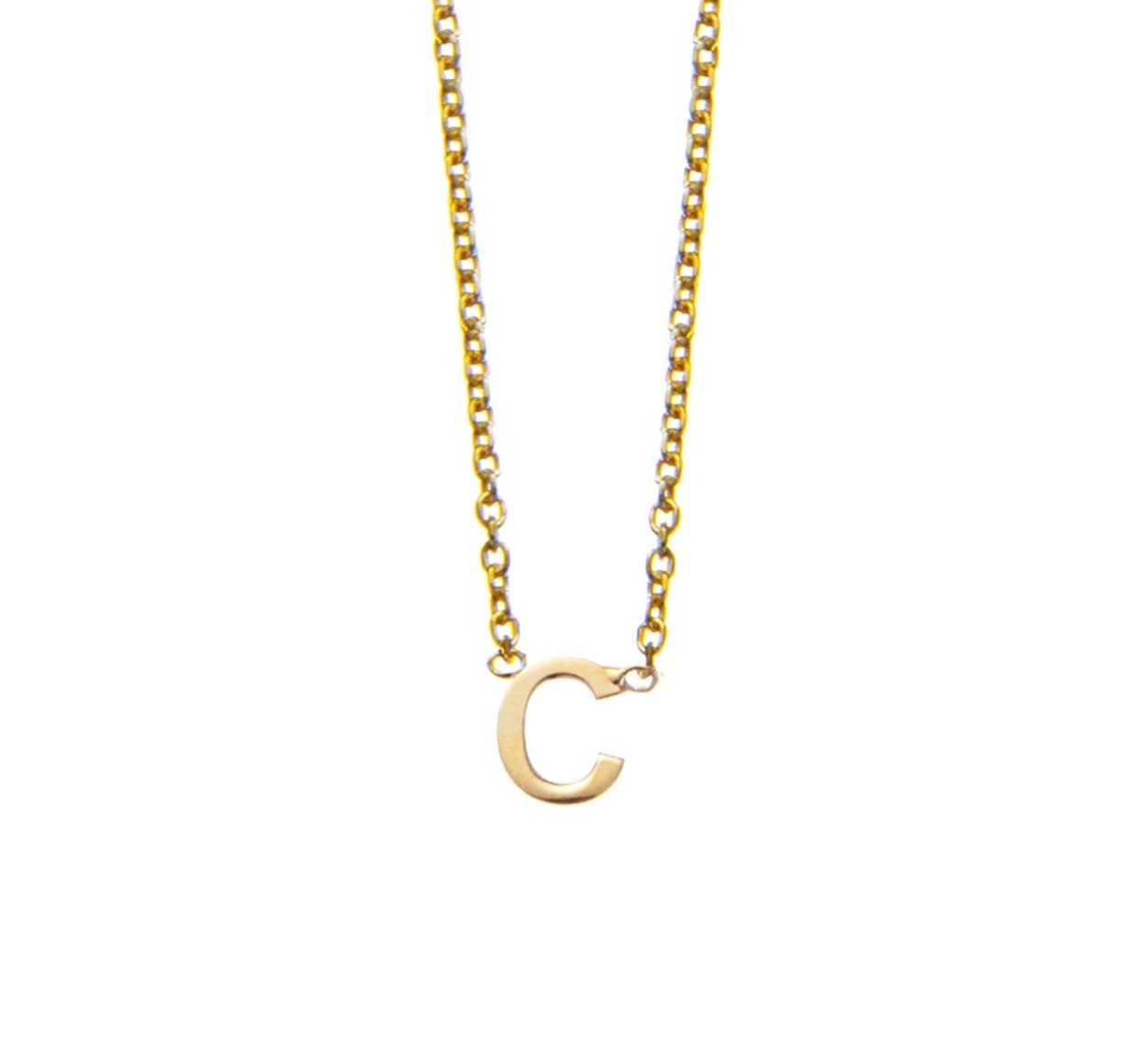 Sterling Silver Gold Plated Initial Necklaces - Caesar Loves Ava