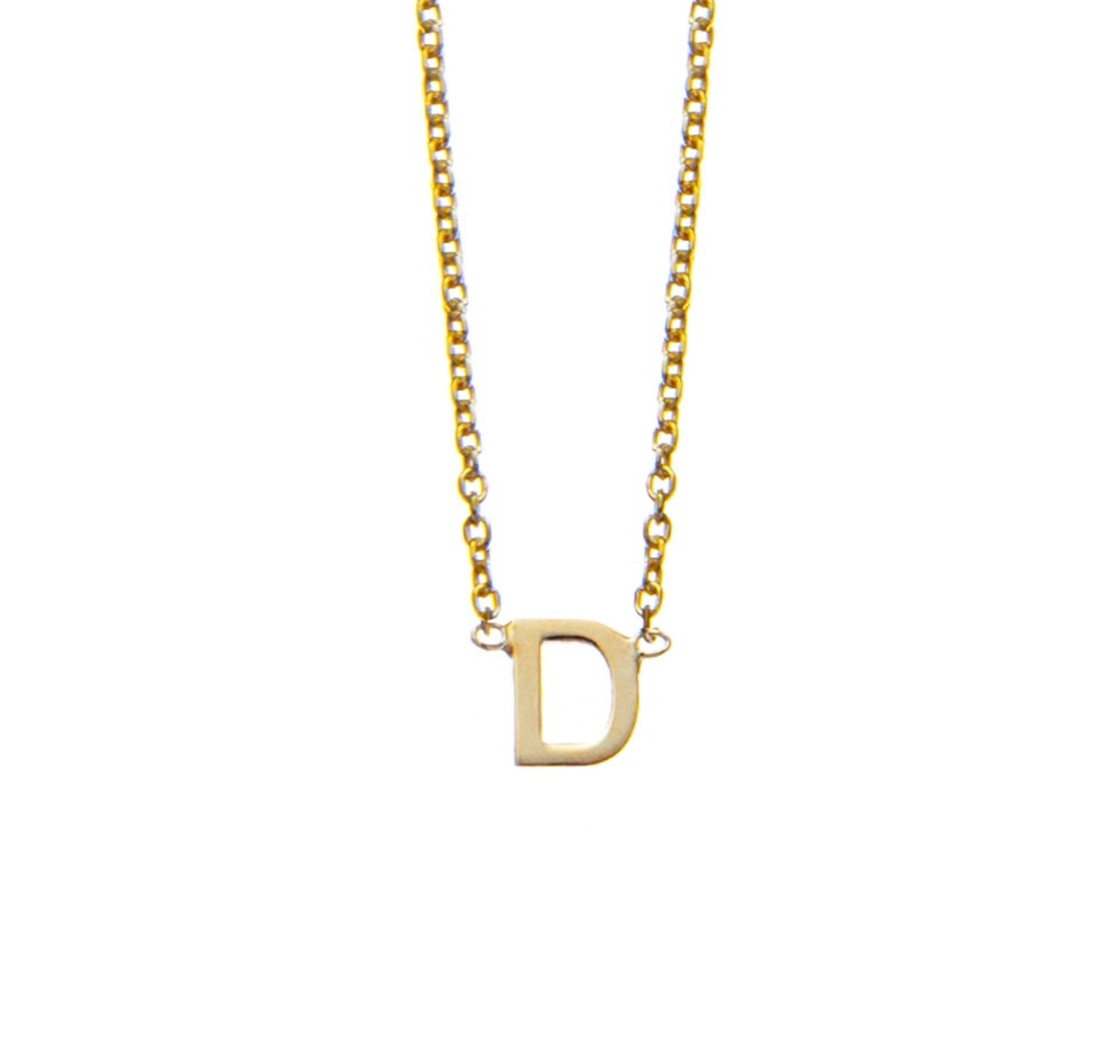 Sterling Silver Gold Plated Initial Necklaces - Caesar Loves Ava