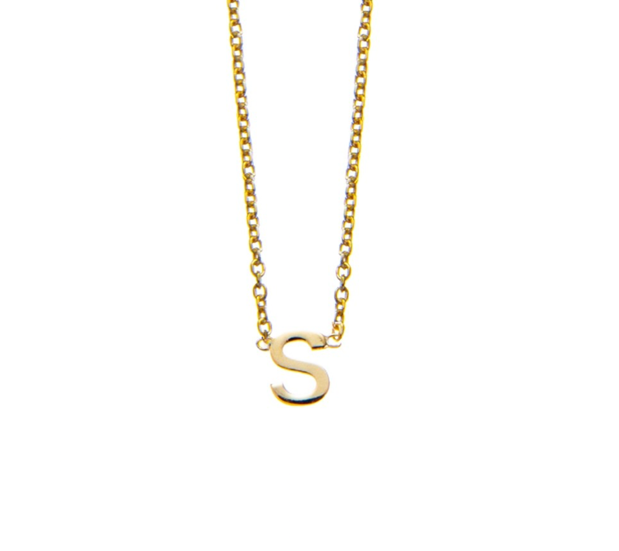 Sterling Silver Gold Plated Initial Necklaces - Caesar Loves Ava