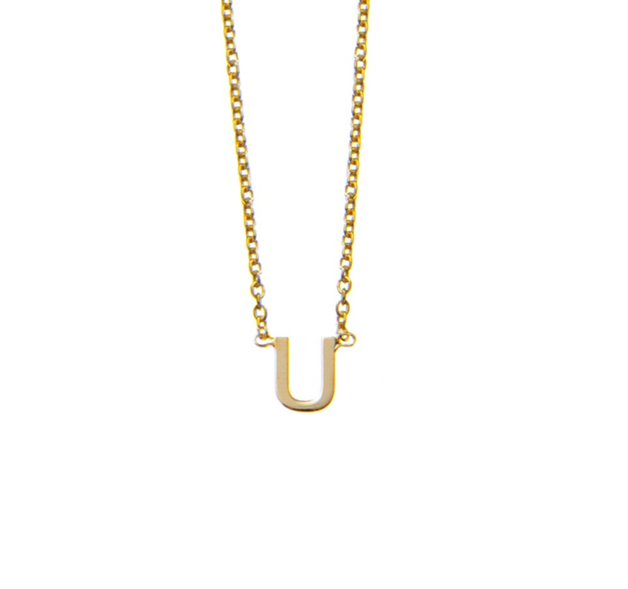 Sterling Silver Gold Plated Initial Necklaces - Caesar Loves Ava