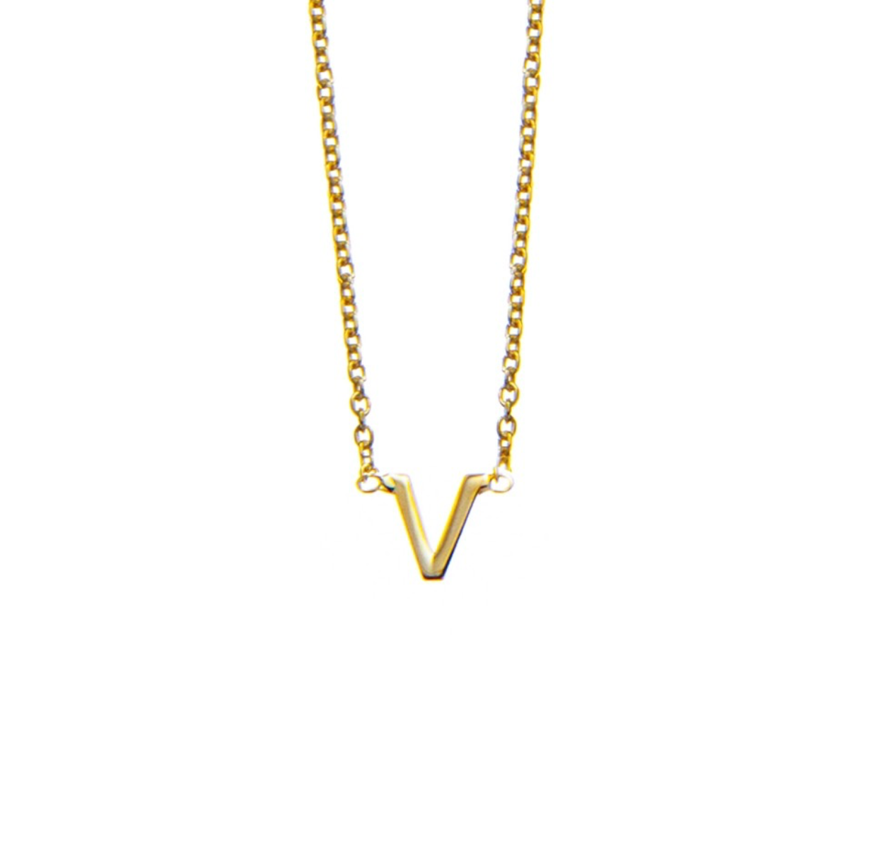 Sterling Silver Gold Plated Initial Necklaces - Caesar Loves Ava