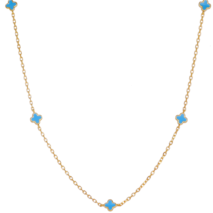 Ashby Gold Plated Sterling Silver Clover Necklace - Caesar Loves Ava