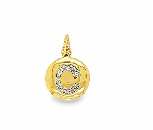 Solid Gold and Diamond Initial Pendant - Caesar Loves Ava