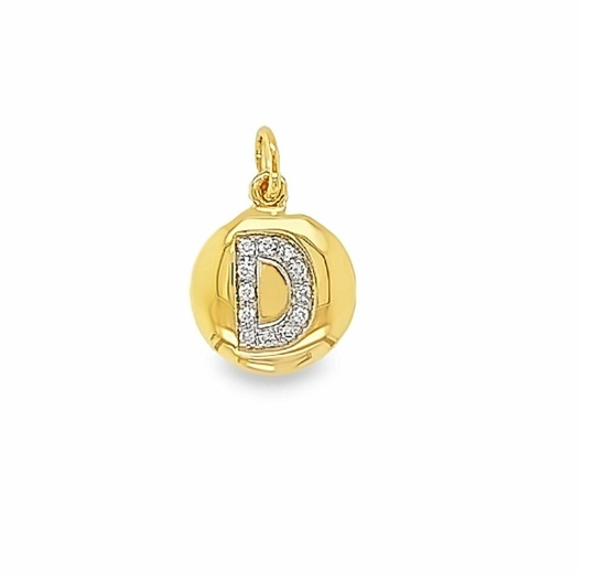 Solid Gold and Diamond Initial Pendant - Caesar Loves Ava