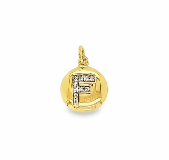 Solid Gold and Diamond Initial Pendant - Caesar Loves Ava