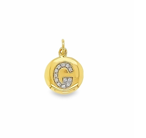 Solid Gold and Diamond Initial Pendant - Caesar Loves Ava