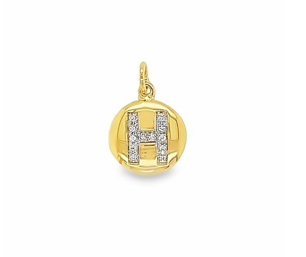Solid Gold and Diamond Initial Pendant - Caesar Loves Ava