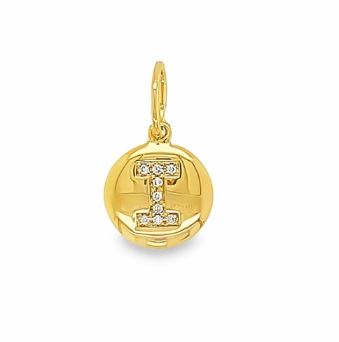 Solid Gold and Diamond Initial Pendant - Caesar Loves Ava