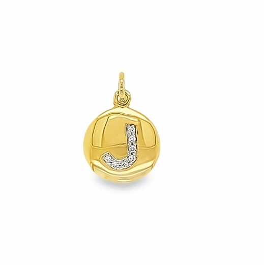 Solid Gold and Diamond Initial Pendant - Caesar Loves Ava