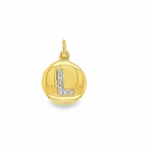 Solid Gold and Diamond Initial Pendant - Caesar Loves Ava