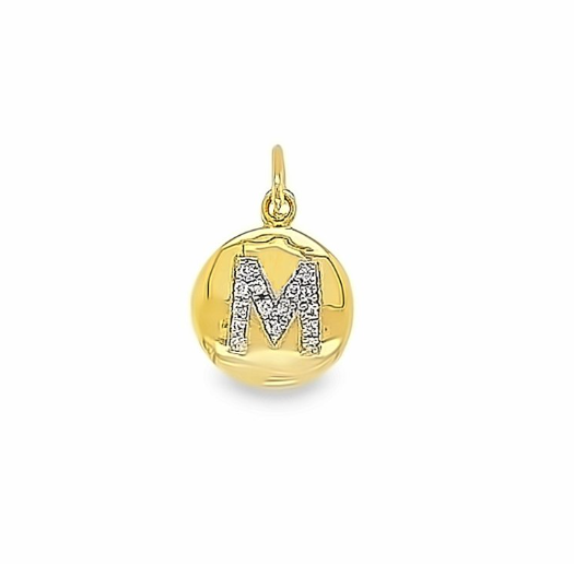Solid Gold and Diamond Initial Pendant - Caesar Loves Ava