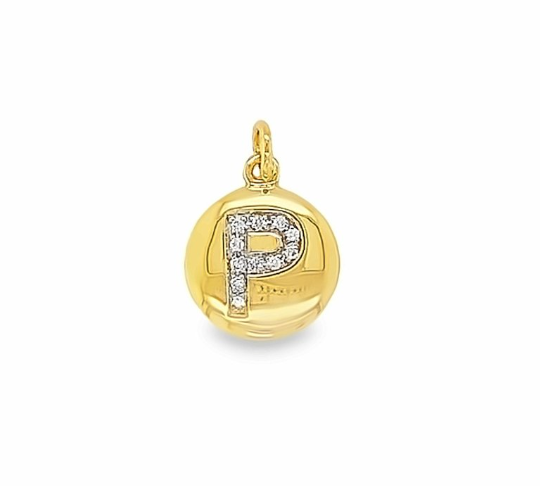 Solid Gold and Diamond Initial Pendant - Caesar Loves Ava