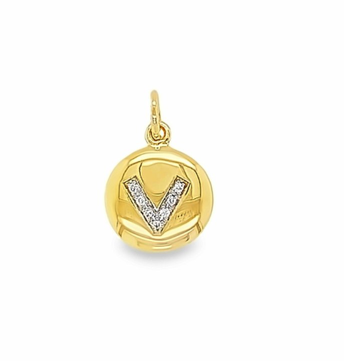 Solid Gold and Diamond Initial Pendant - Caesar Loves Ava