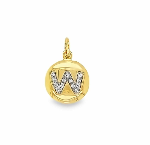 Solid Gold and Diamond Initial Pendant - Caesar Loves Ava