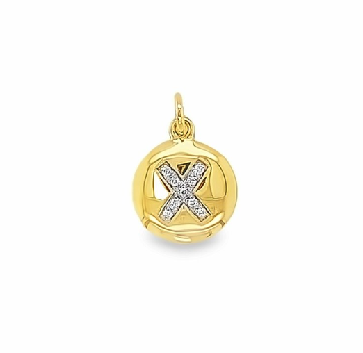 Solid Gold and Diamond Initial Pendant - Caesar Loves Ava