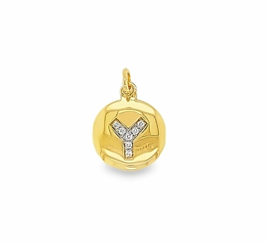 Solid Gold and Diamond Initial Pendant - Caesar Loves Ava