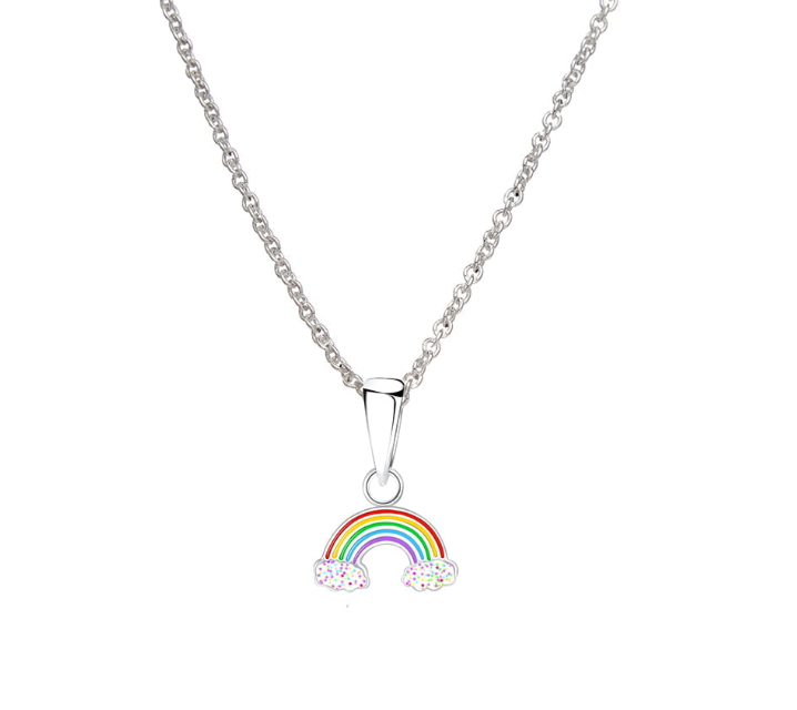 Georgie Sterling Silver and Enamel Rainbow Necklace - Caesar Loves Ava