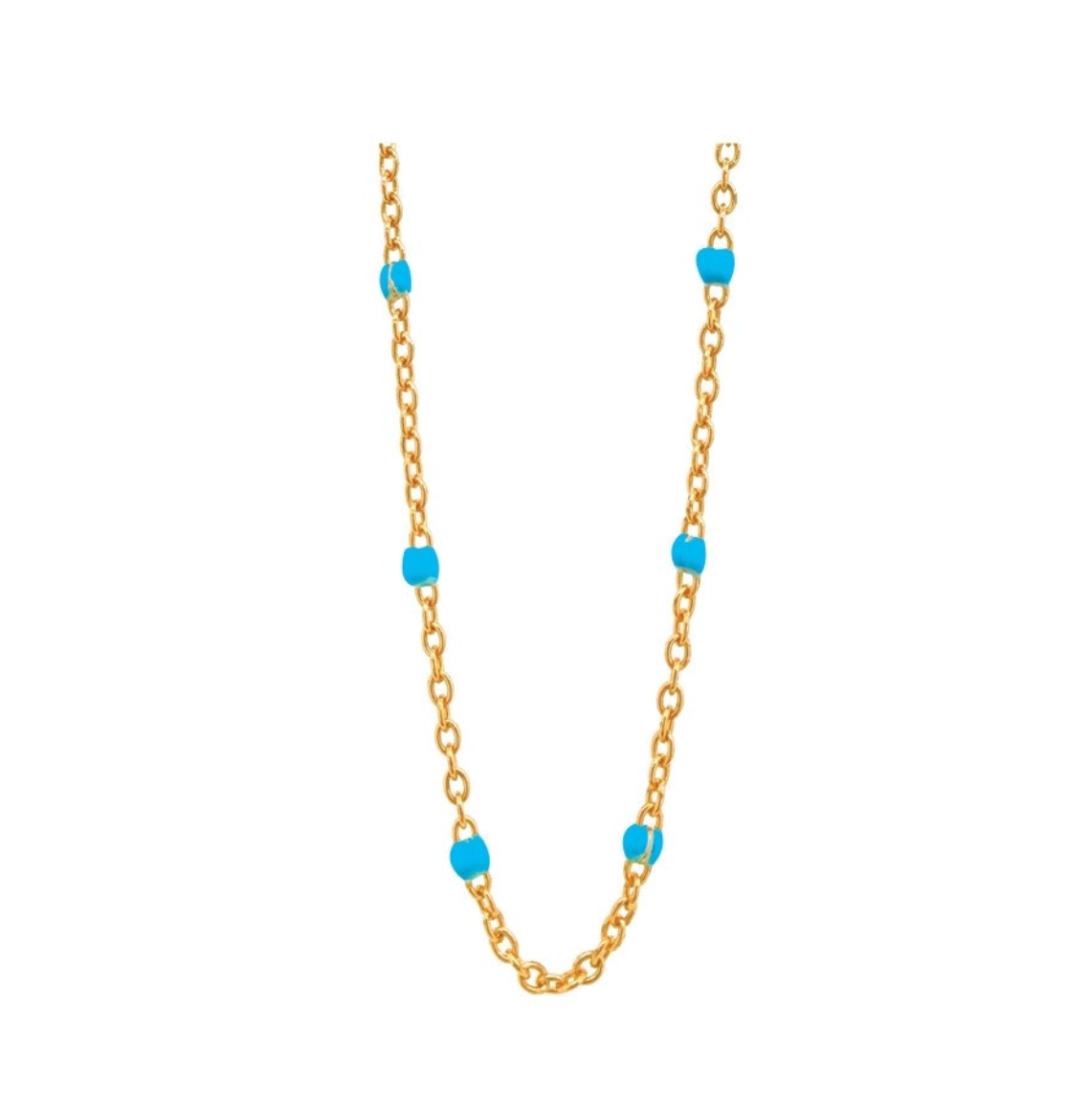 Eveleigh Gold Plated Silver and Turquoise Beaded Necklace - Caesar Loves Ava