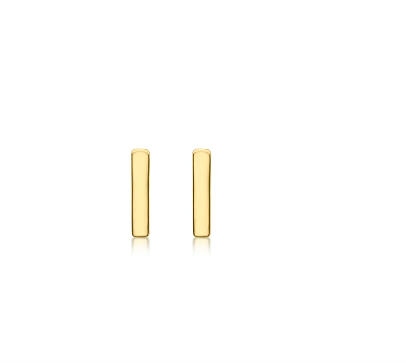 Cherie Solid Yellow Gold Initial Stud Earrings