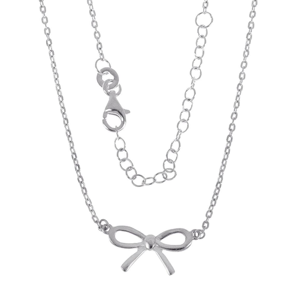 Janey Sterling Silver Bow Necklace
