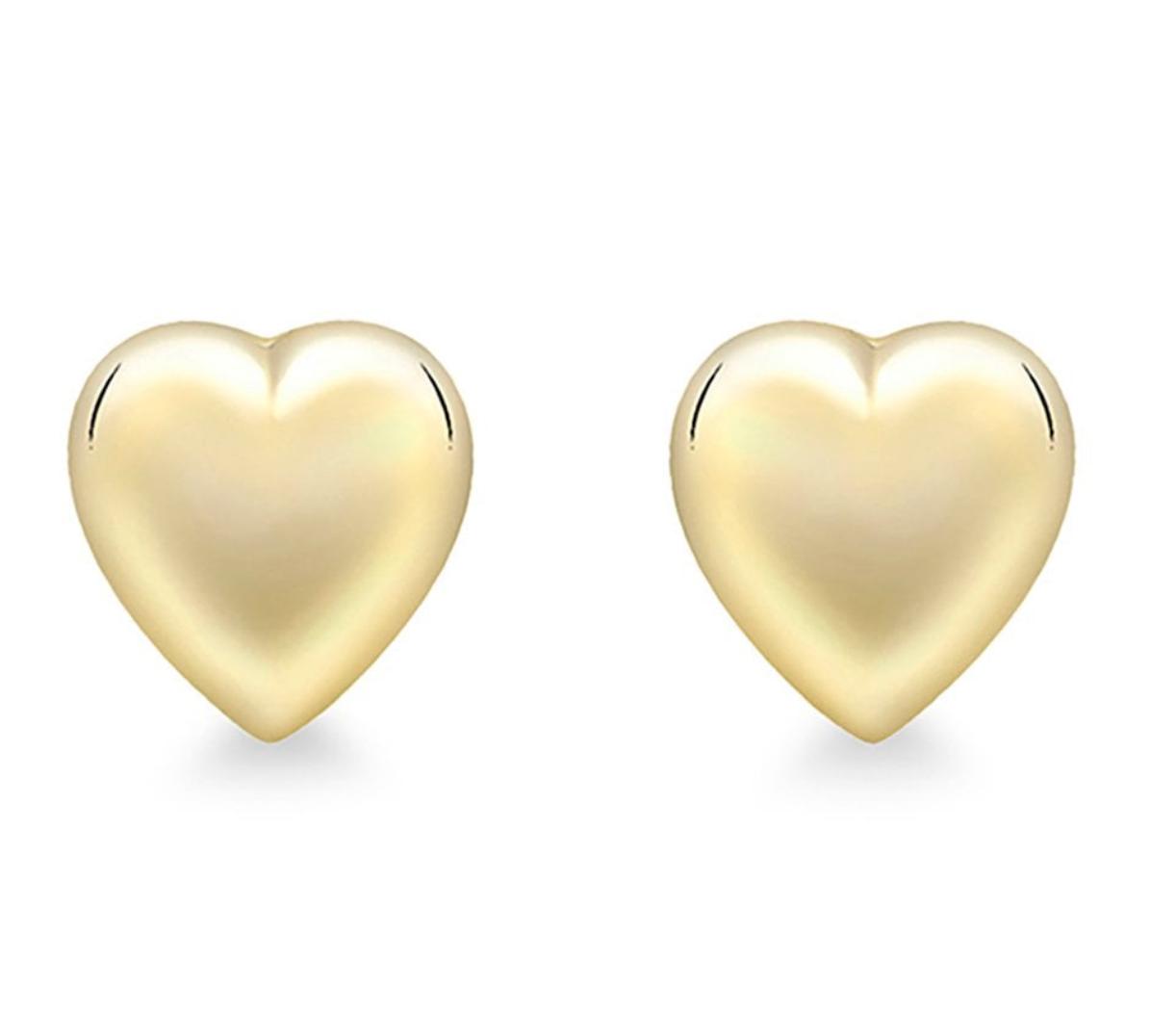 Harley Solid Gold Puff Heart Stud Earrings