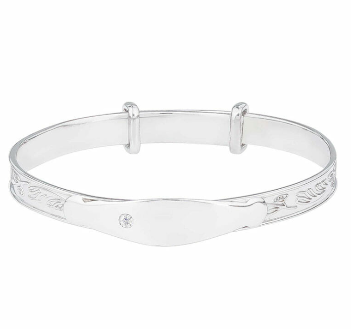 Wren Sterling Silver Baby ID Bangle - Caesar Loves Ava