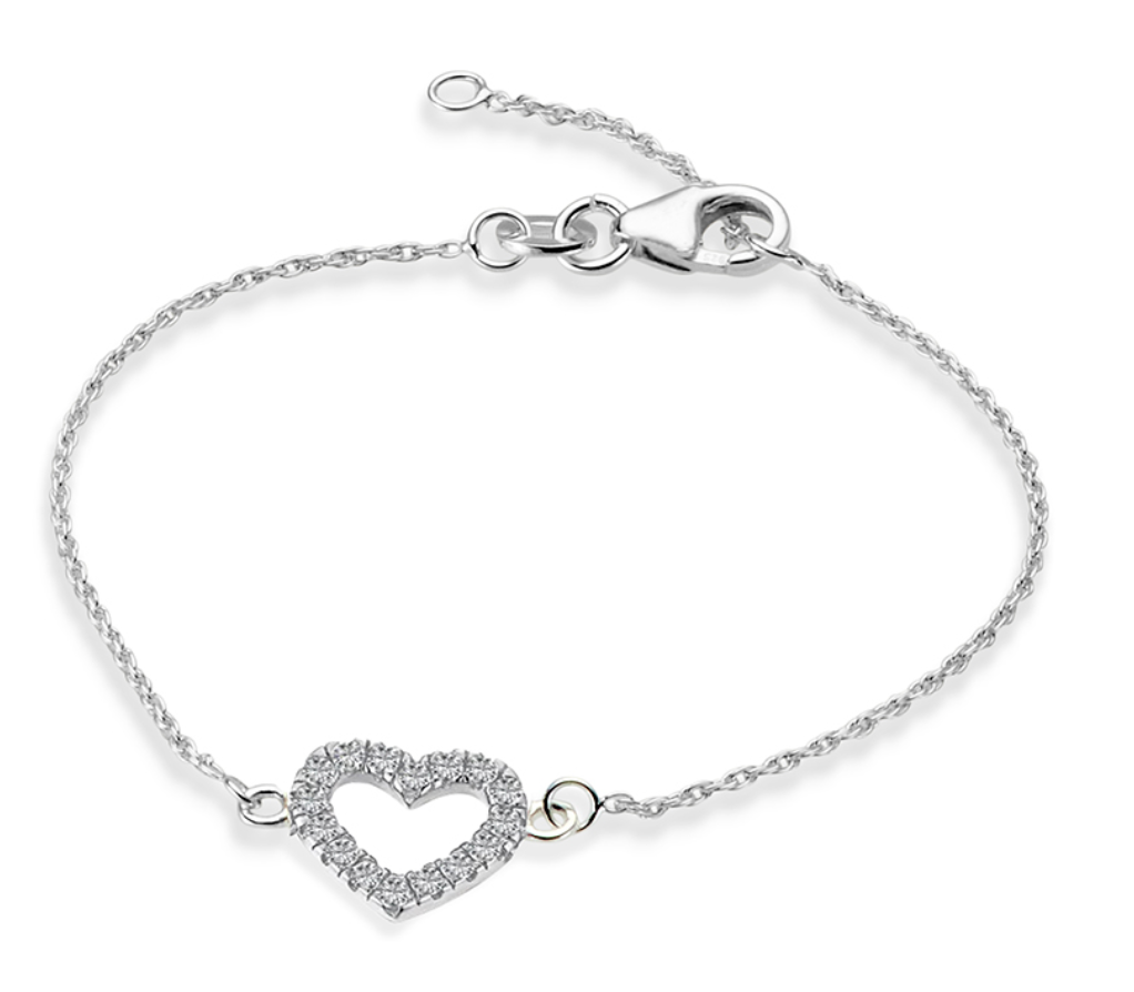 Larissa Children's Sterling Silver Bracelet with Pink Heart - Caesar Loves Ava