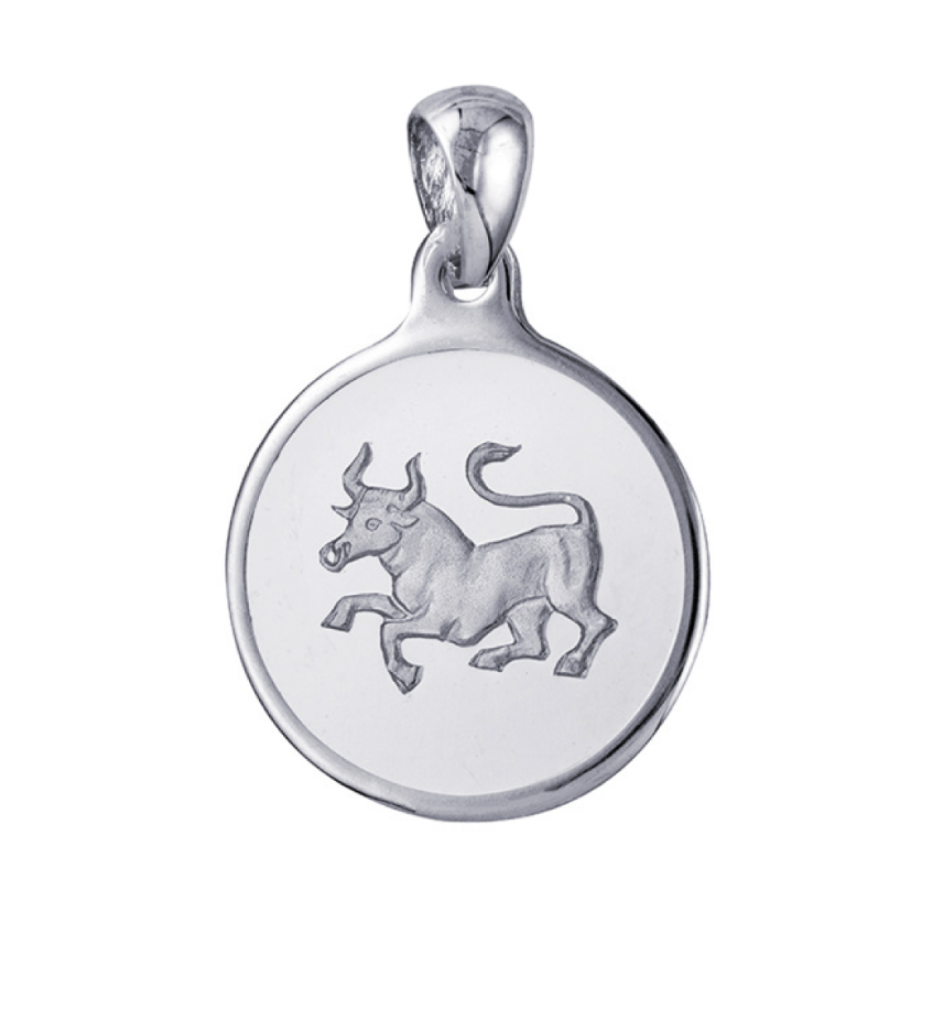 Round Cut Out Zodiac Pendants - Sterling Silver