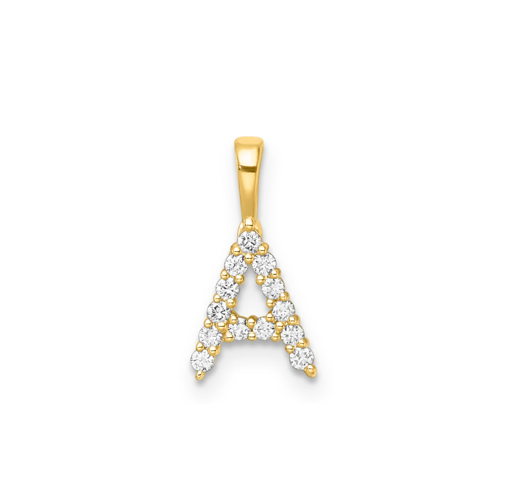 Ingrid Yellow Gold and Diamond Initial Pendants
